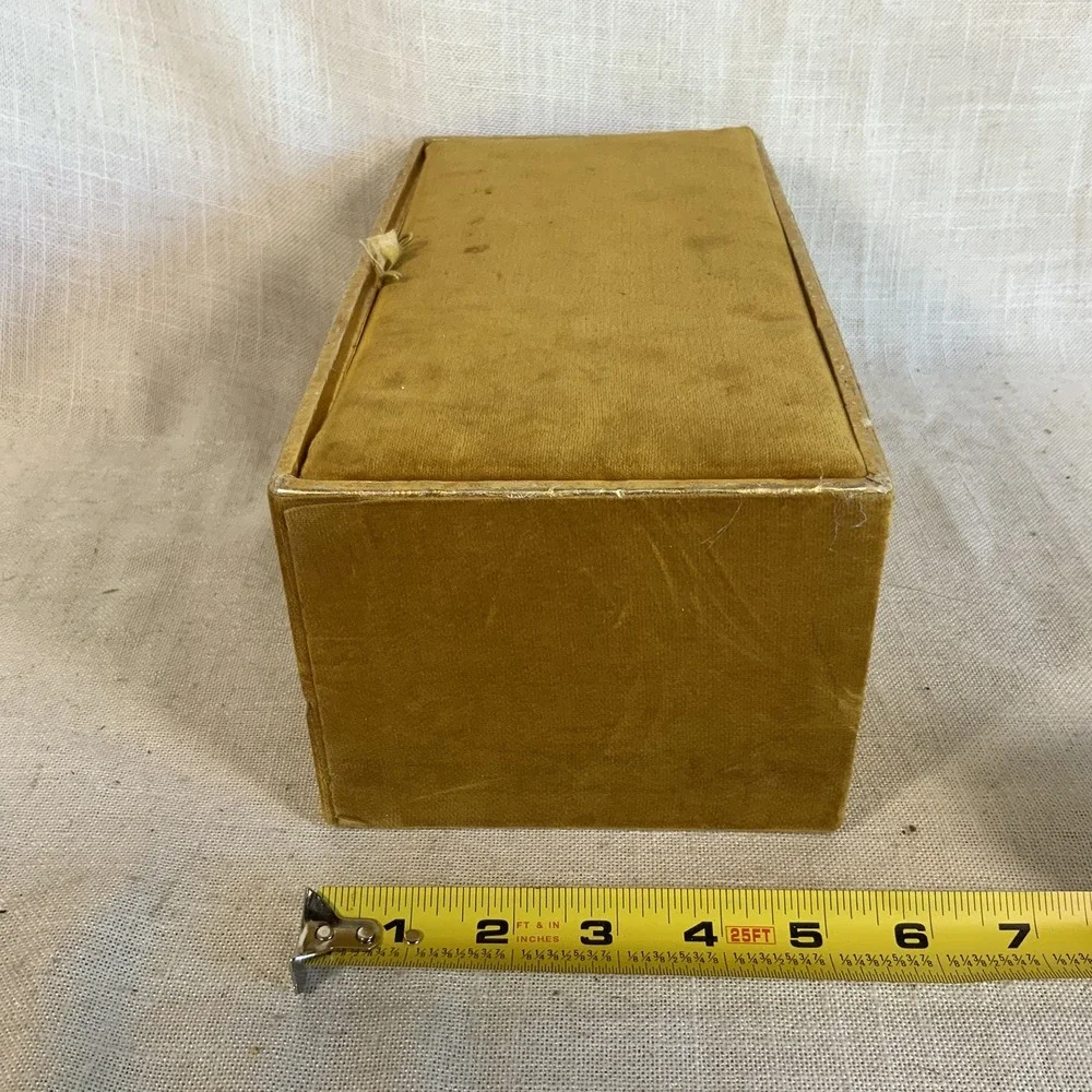 Vintage 60s 70s Gold Velvet‎ Faberge Presentation Box Glam Bling Retro Regency
